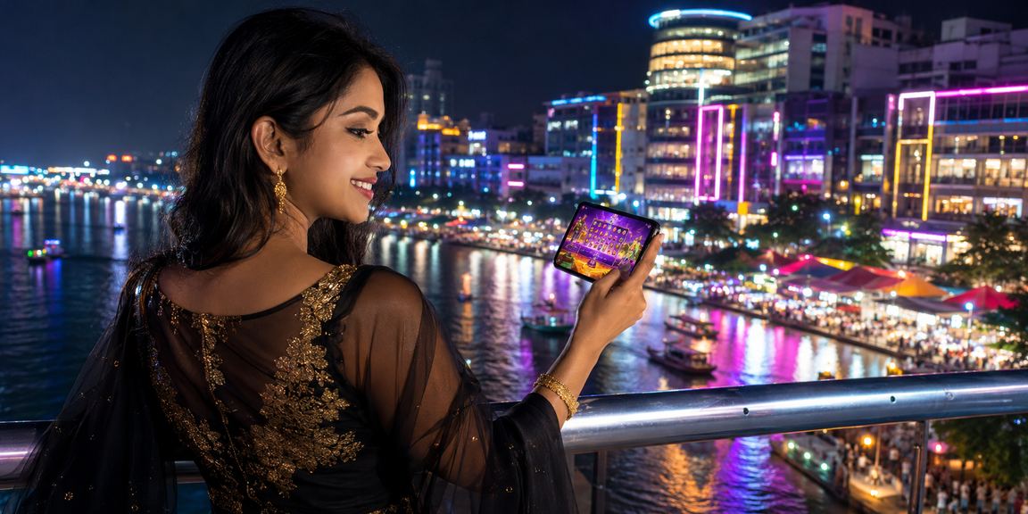 বরিশালের রাতের বাজারে একজন ব্যবহারকারী মোবাইলে 2400 - এর সীমা নির্ধারণ সুবিধা ব্যবহার করছেন