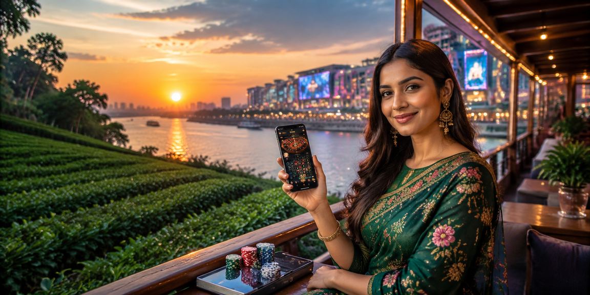 বগুড়ার চা বাগানে মোবাইলে ক্যাসিনো অ্যাপ ব্যবহার করছেন এক ব্যক্তি
